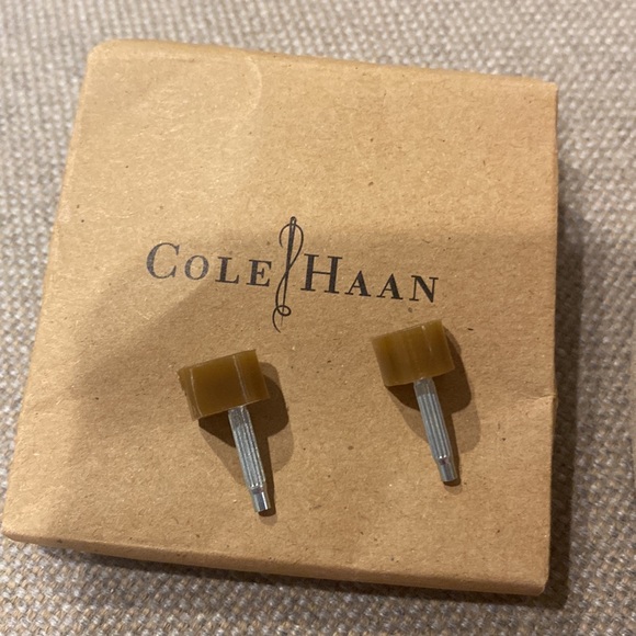 Cole Haan Chelsea slingback stacked heels Sandstone Suedegold heels - Picture 10 of 10